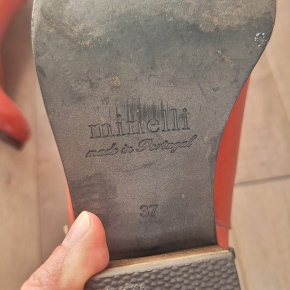 Minelli studded red ankle boots 37 - Picture 7 of 13